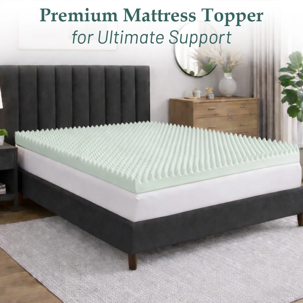 Continental Sleep, 3-Inch Convoluted High Density Foam Mattress Topper.