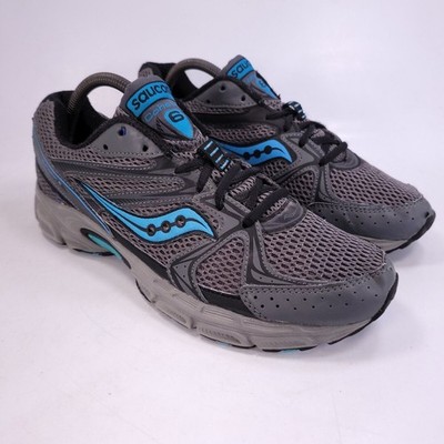 Saucony Cohesion 6 Lace Up Athletic Shoe Womens Size 10 15157-1 Gray Blue Black