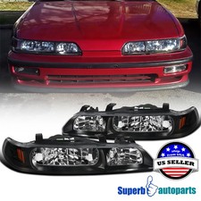 Black Housing Fits 1990-1993 Acura Integra 1pc Style Headlights Leftright