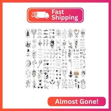 60 Sheets Tiny Realistic Temporary Tattoos for Adult Kids 170 Mixed Styles Flora
