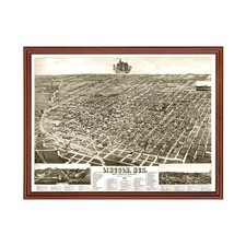 Old Map of Lincoln, NE 1889 - Vintage Lincoln Nebraska Art