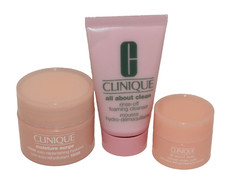 CLINIQUE 3P Travel Mini Set Moisture Surge All About Clean All About Eyes