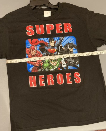 Camiseta Justice League DC Comics Super Heroes Negra XL Algodón Jóvenes Niños Niños - Imagen 6 de 6