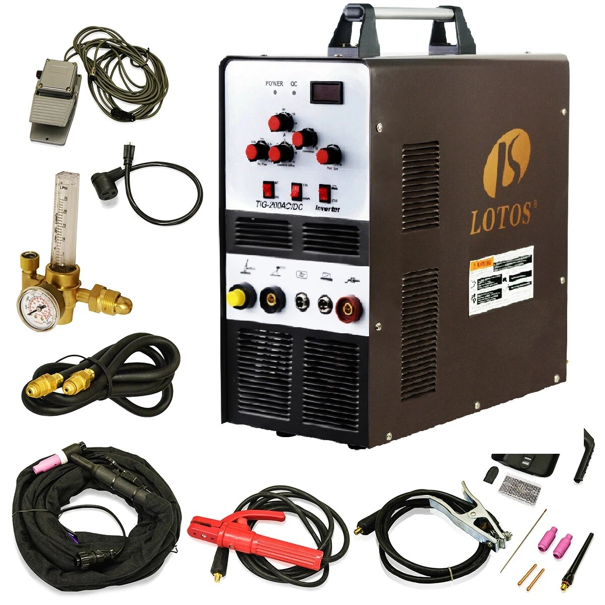 Aluminum Tig Stick Welder LOTOS TIG200AC DC 200amp free foot petal