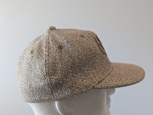 686 Wool Snapback Knit Woven Off White Fitted Hat Ball M/L Cap Flat Brim - Picture 7 of 13