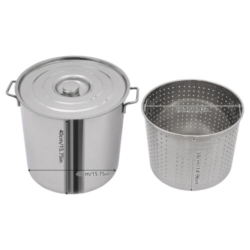 Olla para hervir mariscos con cesta olla para hervir camarones con colador olla para freír pavo - Imagen 11 de 21