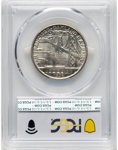Bay Bridge Commemorative Silver Half Dollar 1936-S MS66 PCGS - Picture 2 of 2