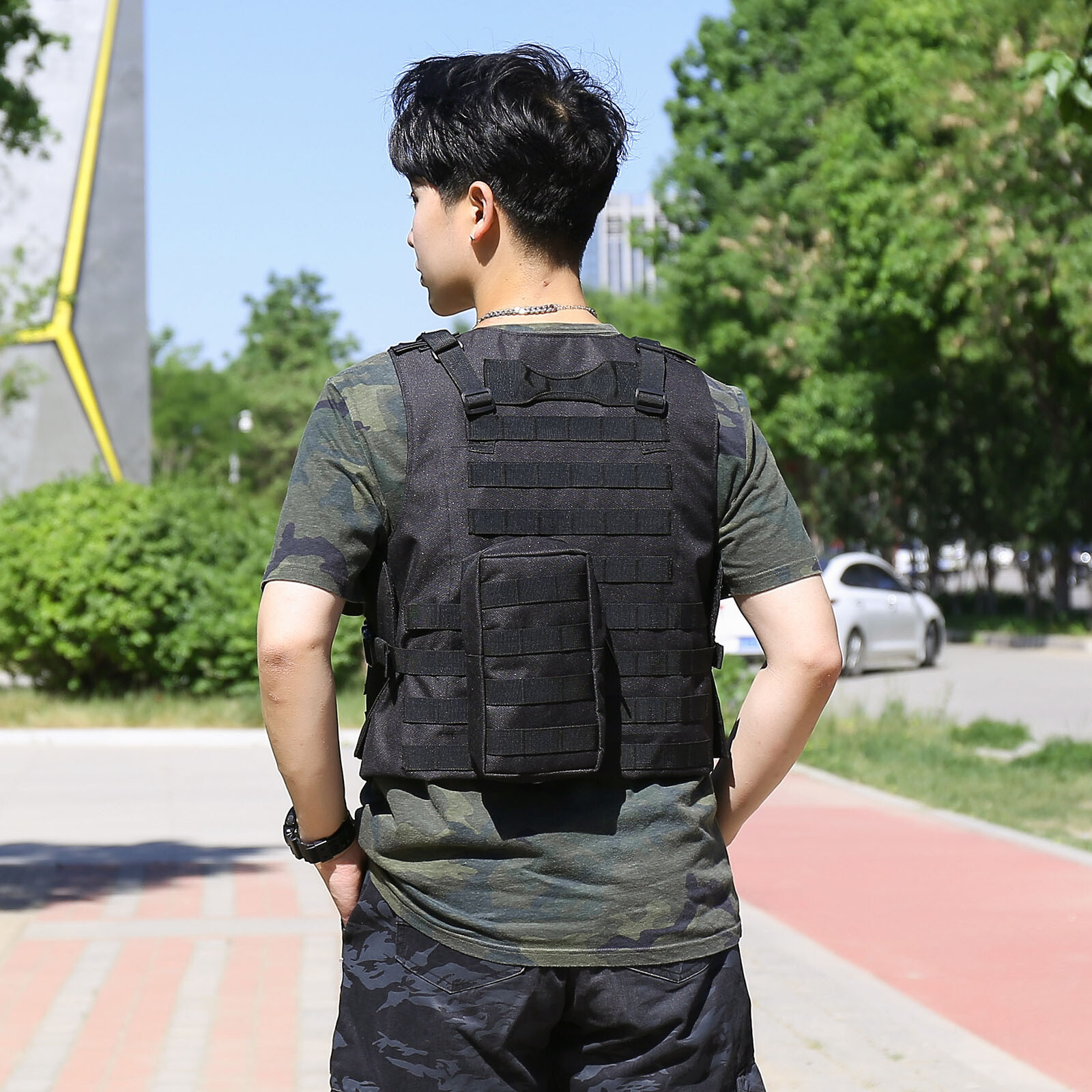 Military Tactical Vest Plate Carrier Holster Police Molle Assault
