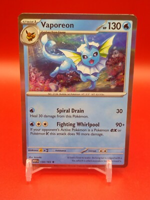 Vaporeon 134/165 Scarlet Violet 151 Holo Rare Pokémon Trading Card