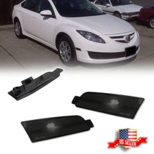 Smoked Lens Front Bumper Side Marker Reflector Light Lamps For 2009-2013 Mazda 6
