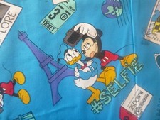 Donald Duck and Mickey Mouse Selfie Cotton Fabric 44" Wide x 64 " long