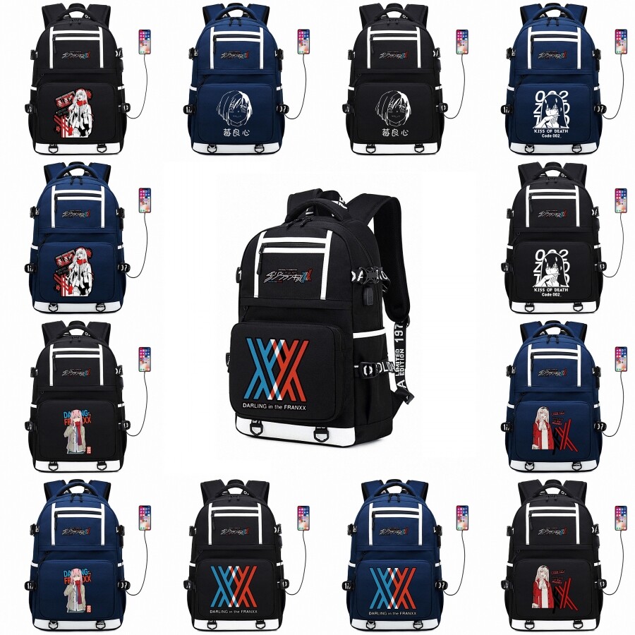 Anime DARLING in the FRANXX Backpack Zero Two Ichigo Print Travel
