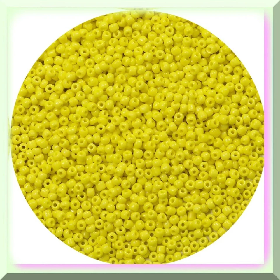 Cuentas de semillas amarillas de 2 mm 12/0 - 50 g (aprox. 5000 un.) para joyas impresionantes: cintura B Foto 3 de 4