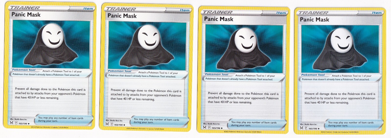 Pokémon Card 2022 Lost Origin Playset Panic Mask 165/196 4x x4