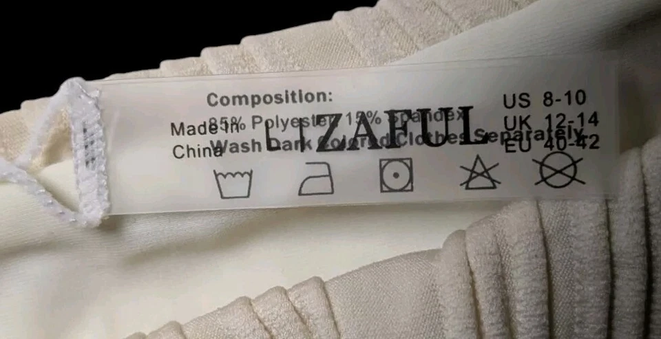 Bikini Zaful para mujer talla L beige - acanalado - texturizado - alambre - lazo lateral inferior - nuevo con etiquetas Foto 3 de 4