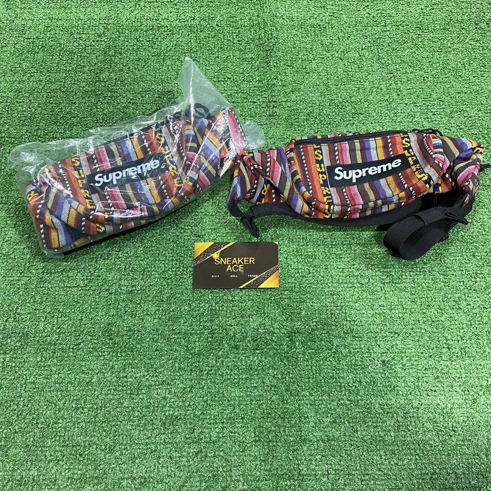 Supreme Woven Stripe Waist Bag Multicolor