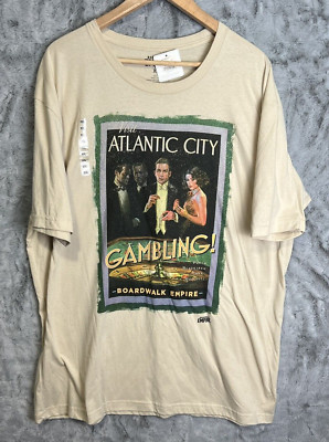 Boardwalk Empire Gambling Atlantic City Tshirt Short Sleeve Men Size XXL 2XL