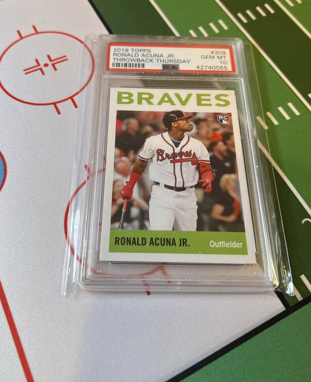 2018 Topps Throwback Thursday Ronald Acuna Jr #209 PSA 10 Gem Mint ATL Braves