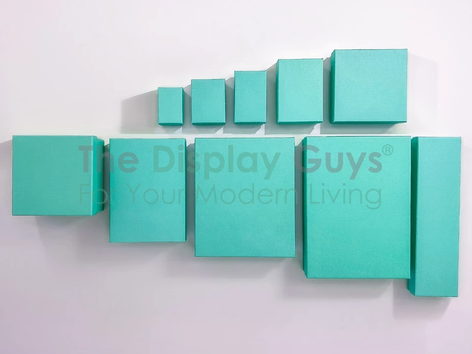 CAJAS DE REGALO DE JOYERÍA de papel Kraft de cartón a granel rellenas de algodón verde azulado - para envío Foto 3 de 4