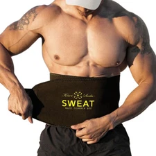 Men Neoprene Sweat Belt Fat Burner Belly Compression Body Shaper Waist Trainer
