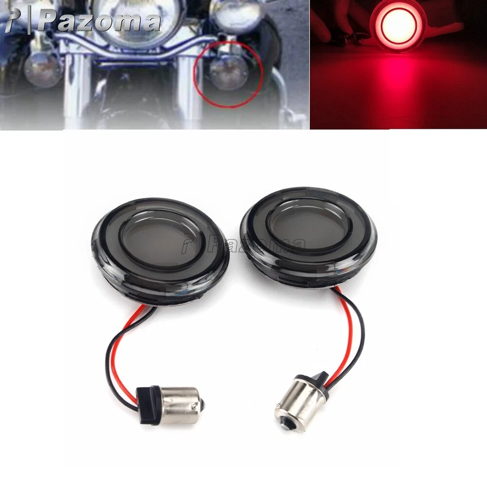 2x 1156 LED intermitente de luz de señal de giro con lente de humo para Harley Electra Road Glide Foto 2 de 4