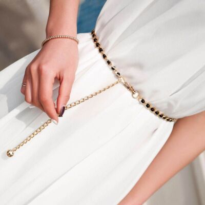 Pearl Waist Chain Belt -Elegant Wild Thin Waistband Women Dress