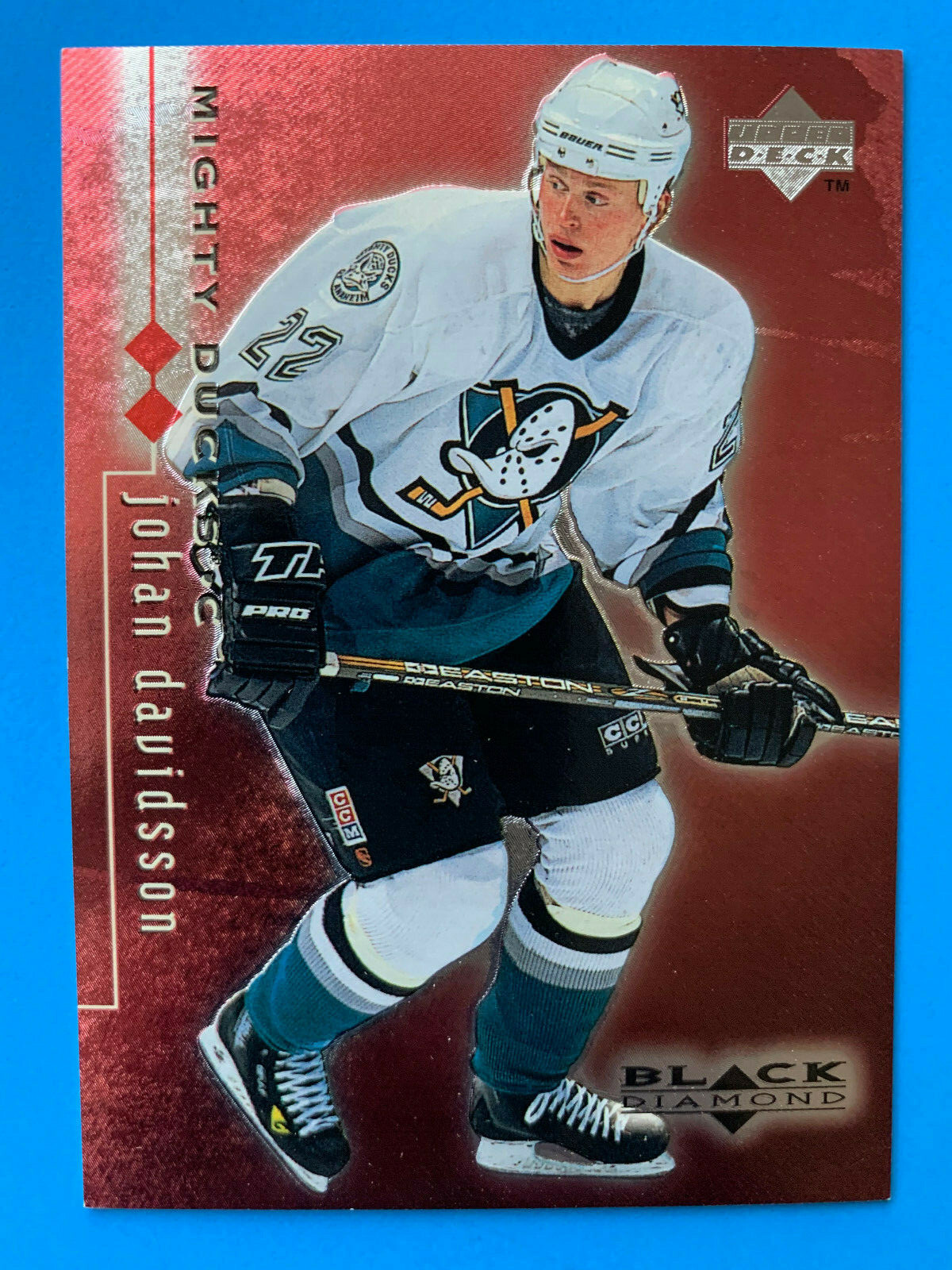 1998-99 Upper Deck Black Diamond Double Red ~ JOHAN DAVIDSSON #3 ~ Ducks SP/2000