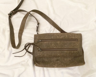 distressed leather crossbody bag