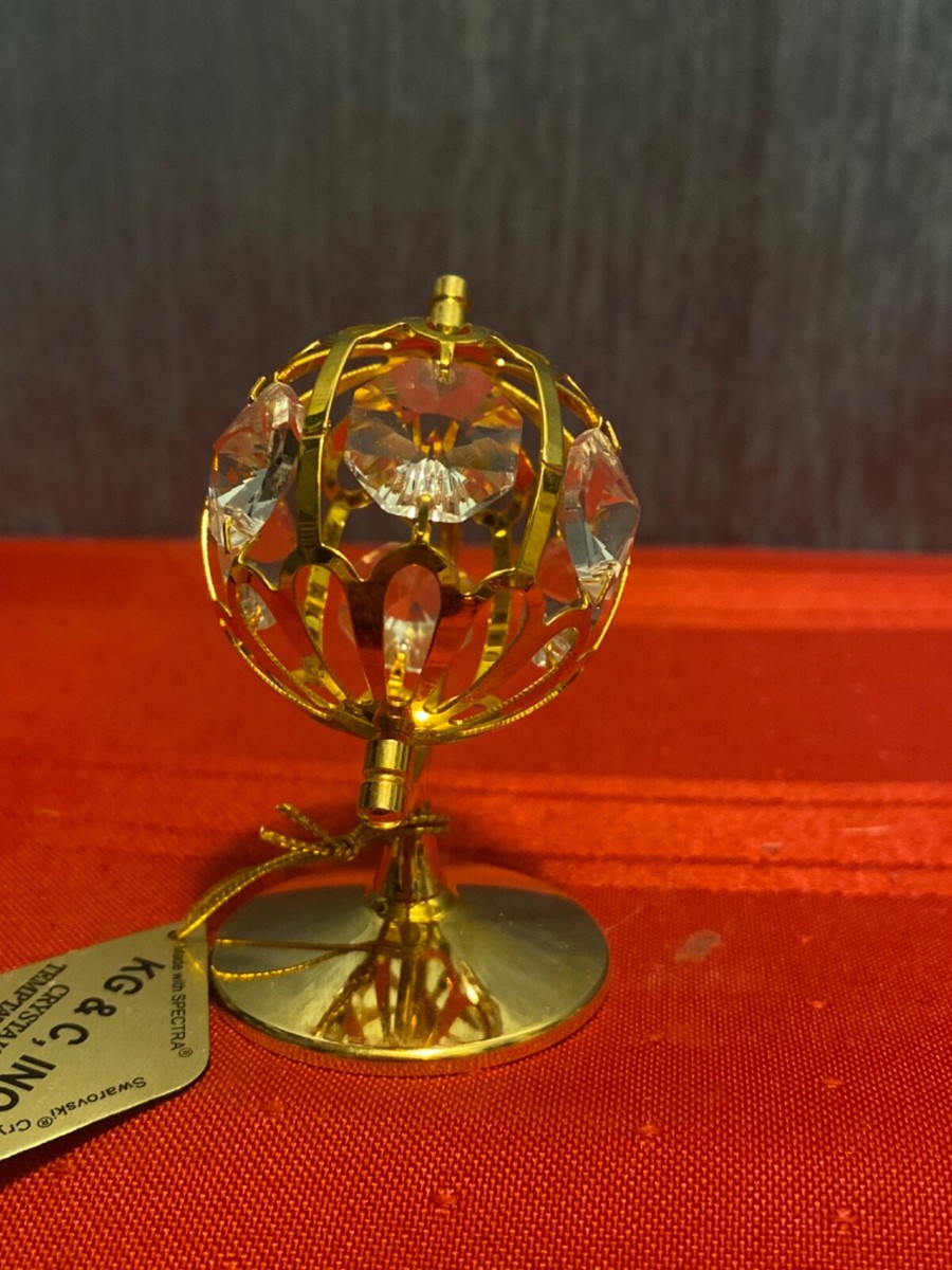 KG&C Inc Spectra Swarovski Clear Crystal Temptations Globe Gold