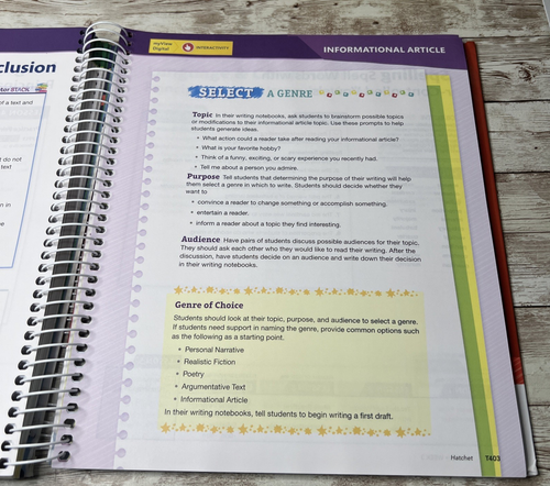 myView Literacy Grade 5 Teacher's Edition Reading Routines / Homeschool Reading - Picture 16 of 23