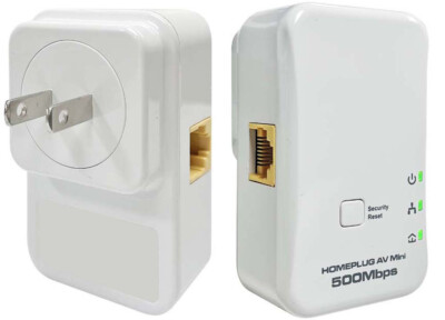 Plug-And-Play Ethernet Over AC Powerline Kit - Fast 500 Mpbs Network Extender
