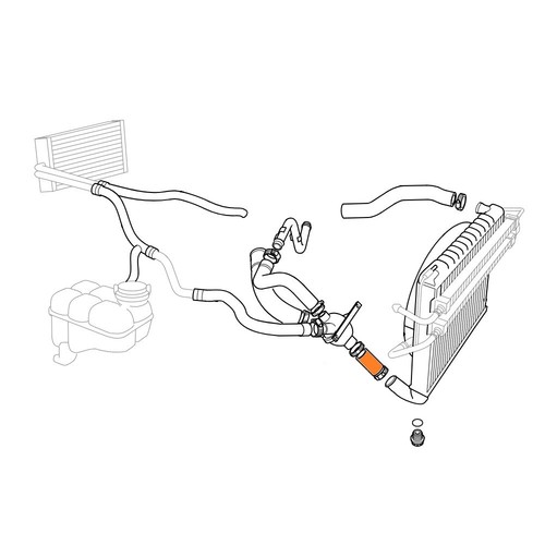 1995-2002 Range Rover P38 Lower Radiator to Thermostat Coolant Hose Allmakes 4x4 - Picture 2 of 2