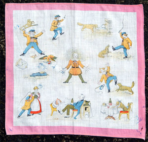 Antique 1900 Hanky/Handkerchief~Slovenly Peter-German fairytale Heinrich Hoffman