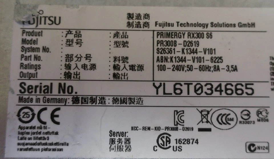 Fujitsu Primergy RX300 S6 2x 6-Core X5650 2.66GHz 64GB Ram 446GB HDD 2U Server - Image 3 of 4