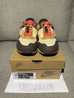 NEW Nike Air Max 1 Travis Scott Cactus Jack Brown- Size 4 DO9392