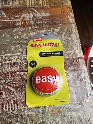 Staples Talking Easy Button Red Original 2005 - NEW Old Stock - Needs Batteries 