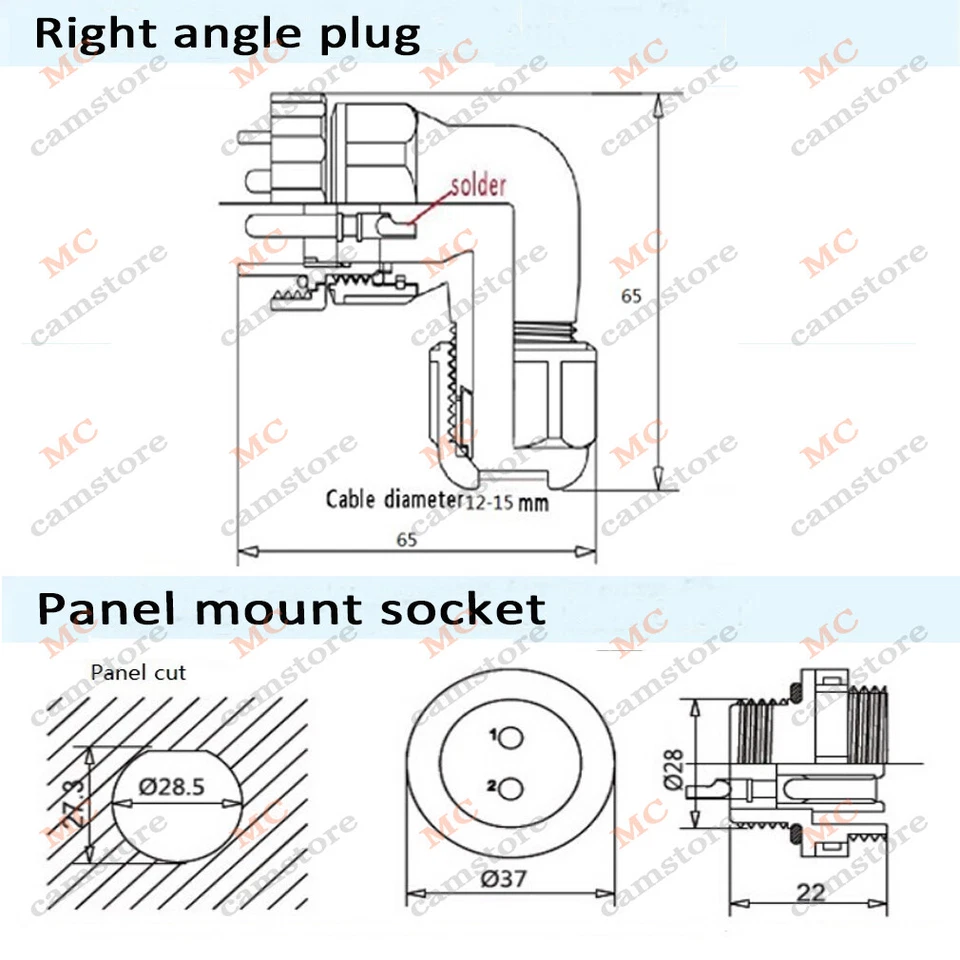 SD28 IP67 2~26Pin Waterproof Connector Plug Socket, Industrial Power Connector - Image 3 of 4