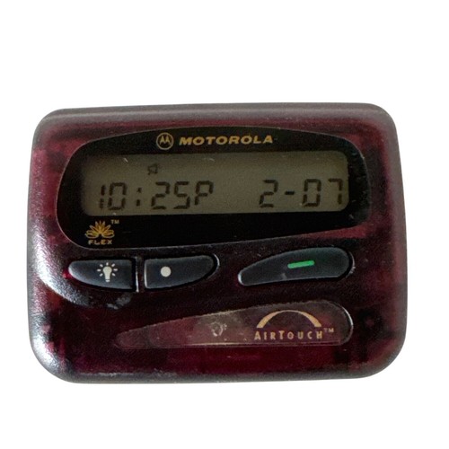 Vintage Motorola Airtouch FLEX Burgundy Pager With Clip