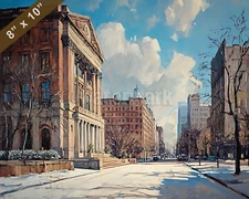 Boston with Museum of Fine Arts oil painting 8x10 Print
