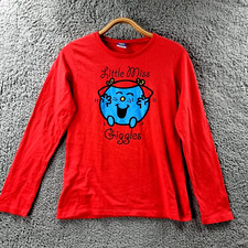 TARGET Girls Little Miss Giggles Top Size 16 Red Stretch Knit Long Sleeve