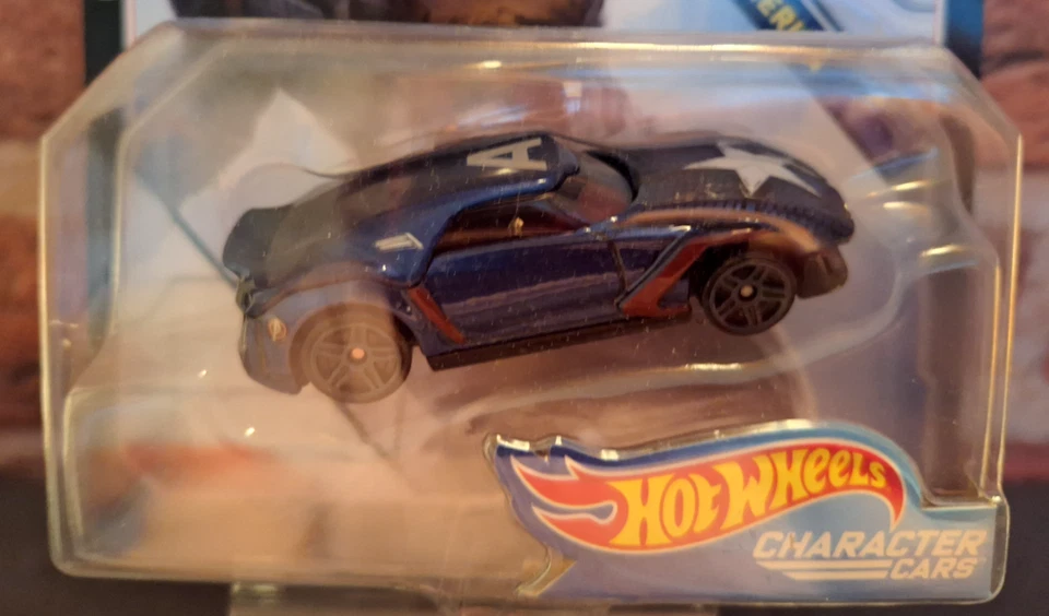 Hot Wheels 2017 Character Cars Marvel Avengers Captain America, 1st Appearance - Image 2 of 4