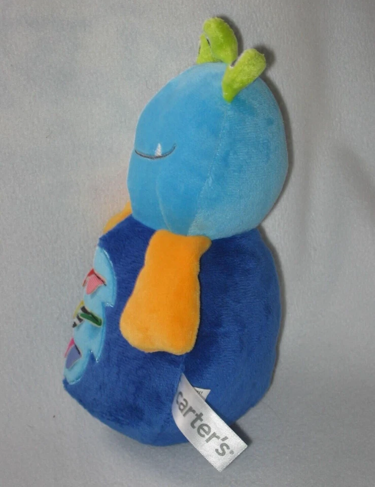 Carters Blue Alien Monster 3 Ojos Peluche Bebé Lovey Chime 63203 Foto 2 de 4