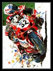 Motorbike Racer Print, Retro metal Aluminium Sign vintage / man cave / Garage