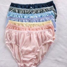7pcs Nylon Bikini Underwear Shiny Panty Woman Man Light Soft Silky Hip 38"-42"XL