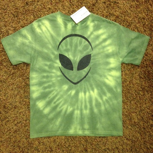 Green ALIEN Tie Dye T-Shirt Kids XL | eBay