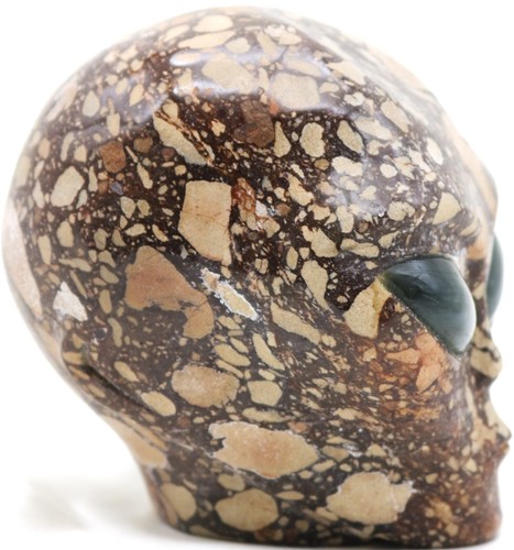 Incredibel XL HORNSTEIN Brekziierter massiver ALIENKOPF mit LABRADORIT Augen Skulptur - Bild 5 von 6