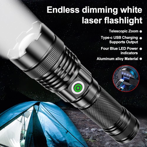 1000M LEP White L/aser Flashlight Torch Rechargeable Flashlight Hunting US - Picture 12 of 22