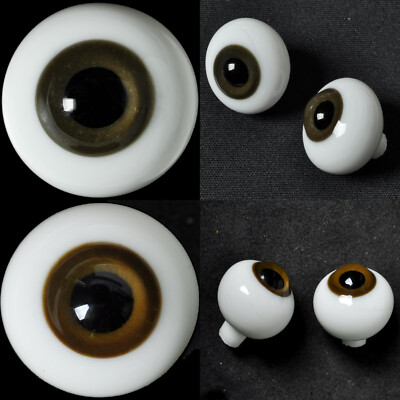 Lots 2 pair of round brown 12MM Glass BJD Eyes for AOD DD DOD 1/6 BJD Doll