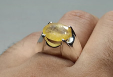 Certified Natural Yellow sapphire Ring Birthstone Astrological Ring For Unisex