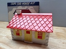 Vtg Plasticville Cape Cod House 1502 89 0 S Gauge Red White Complete With Box